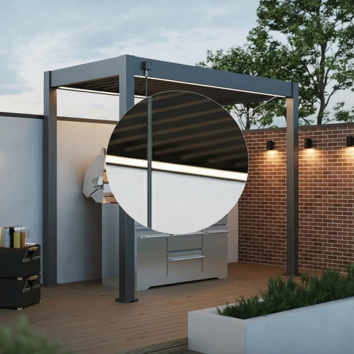 Kit éclairage LED pour pergola BBQ 3 x 1,5 m - éclairage RVB connecté - Ombréa