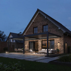 Kit LED pour pergola bioclimatique adossée 4 x 8 m - éclairage RVB avec télécommande - Ombréa