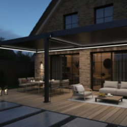 Kit LED pour pergola bioclimatique adossée 4 x 8 m - éclairage RVB avec télécommande - Ombréa