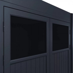 Abri de jardin pour pergola bioclimatique autoportée 4 m - aluminium et bois composite - Ombréa
