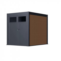 Abri de jardin pour pergola bioclimatique autoportée 4 m - aluminium et bois composite - Ombréa