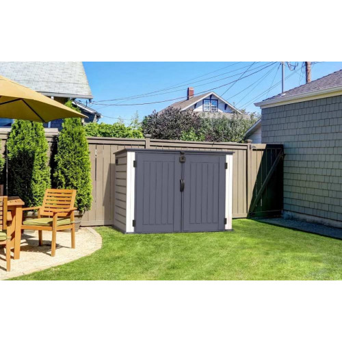 Abri de rangement extérieur - 2100 L - PVC et métal - grande capacité sans entretien - Duramax