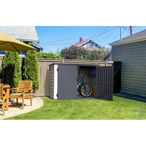 Abri de rangement extérieur - 2100 L - PVC et métal - grande capacité sans entretien - Duramax