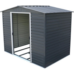 Abri de jardin métal 8 x 6 avec base incluse - acier galvanisé anthracite - surface 4,79 m² - Duramax