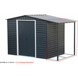 Extension auvent 2 x 6 pour abri métal - acier galvanisé anthracite - surface 1,04 m² - Duramax