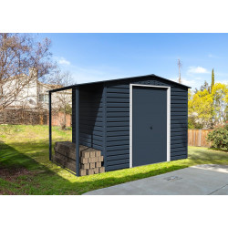 Extension auvent 2 x 6 pour abri métal - acier galvanisé anthracite - surface 1,04 m² - Duramax