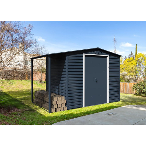 Extension auvent 2 x 6 pour abri métal - acier galvanisé anthracite - surface 1,04 m² - Duramax