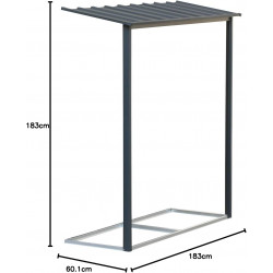 Extension auvent 2 x 6 pour abri métal - acier galvanisé anthracite - surface 1,04 m² - Duramax