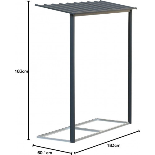 Extension auvent 2 x 6 pour abri métal - acier galvanisé anthracite - surface 1,04 m² - Duramax
