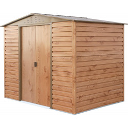 Abri de jardin métal 8 x 3 imitation bois avec base incluse - acier galvanisé effet bois - surface 4,8 m² - Duramax