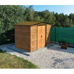 Abri de jardin métal 8 x 3 imitation bois avec base incluse - acier galvanisé effet bois - surface 4,8 m² - Duramax