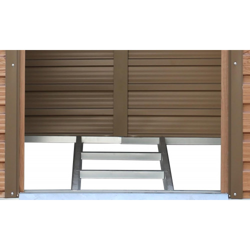 Abri de jardin métal 8 x 3 imitation bois avec base incluse - acier galvanisé effet bois - surface 4,8 m² - Duramax