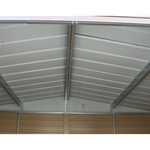 Abri de jardin métal 8 x 3 imitation bois avec base incluse - acier galvanisé effet bois - surface 4,8 m² - Duramax