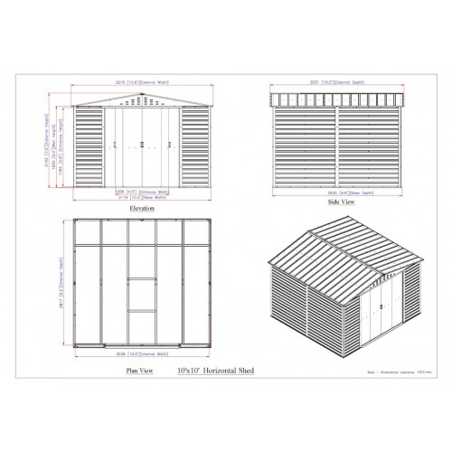 Abri de jardin métal anthracite 10 x 10 - acier galvanisé renforcé - Duramax