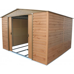 Abri de jardin métal effet bois 10 x 10 - acier galvanisé renforcé - Duramax