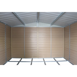 Abri de jardin métal effet bois 10 x 10 - acier galvanisé renforcé - Duramax