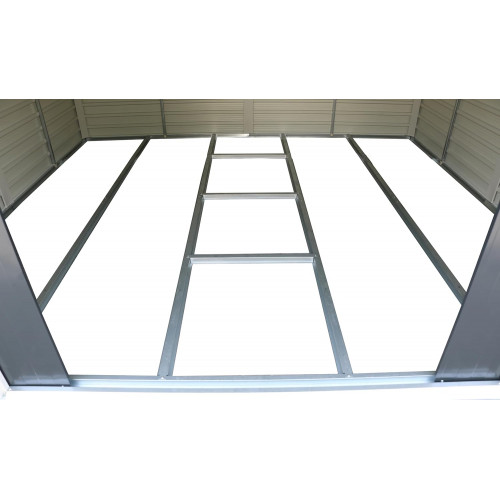 Abri de jardin métal 10 x 8 avec base incluse - acier galvanisé anthracite - surface 7,82 m² - Duramax