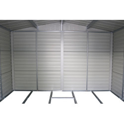 Abri de jardin métal 10 x 8 avec base incluse - acier galvanisé anthracite - surface 7,82 m² - Duramax