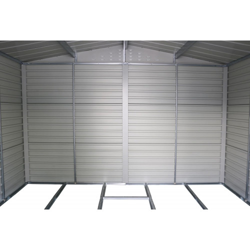 Abri de jardin métal 10 x 8 avec base incluse - acier galvanisé anthracite - surface 7,82 m² - Duramax