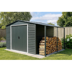 Extension auvent pour abri de jardin Alpine 2 x 10 - acier galvanisé anthracite - Duramax