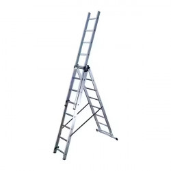 Échelle transformable 3 plans 2,25 à 5 m - aluminium - 3 x 8 échelons de marque HAILO, référence: B9728500