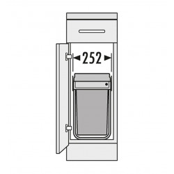 Poubelle de tri encastrable 30 L sous évier - 2 bacs 15 L - gris anthracite - HAILO