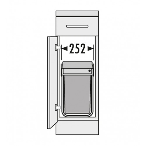 Poubelle de tri encastrable 30 L sous évier - 2 bacs 15 L - gris anthracite - HAILO