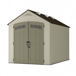 Abri de jardin résine 6,90 m² taupe et gris - plancher renforcé inclus - Suncast