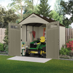 Abri de jardin résine 6,90 m² taupe et gris - plancher renforcé inclus - Suncast