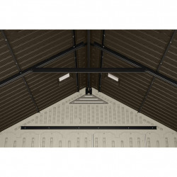 Abri de jardin résine 6,90 m² taupe et gris - plancher renforcé inclus - Suncast
