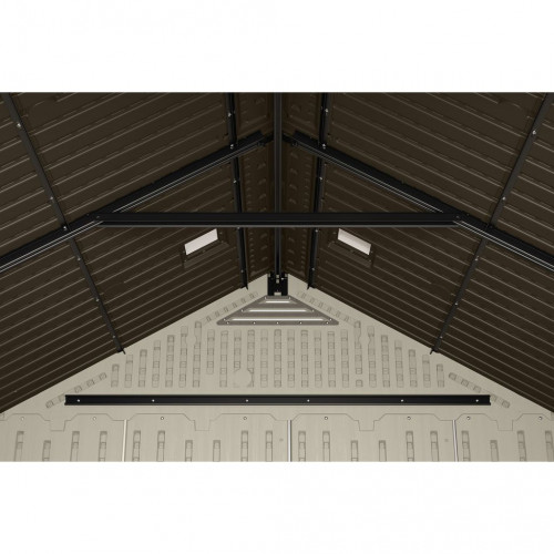 Abri de jardin résine 6,90 m² taupe et gris - plancher renforcé inclus - Suncast