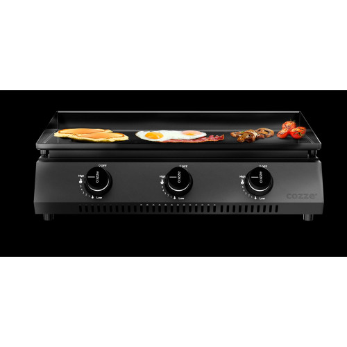 Plancha gaz G-700 6,6 kW - surface antiadhésive 66,5 x 35 cm - thermomètre inclus - Cozze