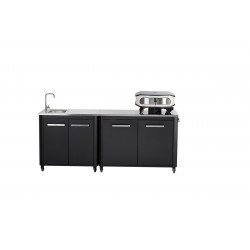 Cuisine extérieure modulable avec évier 90 cm - module 120 cm - plan de travail inox - Cozze
