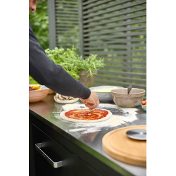 Cuisine extérieure modulable avec évier 90 cm et angle - module 120 cm - plan de travail inox - Cozze