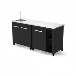 Cuisine extérieure modulable avec évier 90 cm et module 90 cm - plan inox de marque Cozze, référence: J9727800