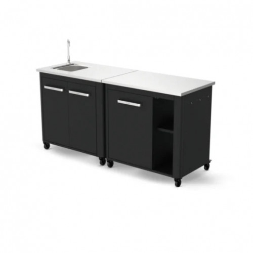 Cuisine extérieure modulable avec évier 90 cm et module 90 cm - plan inox - Cozze