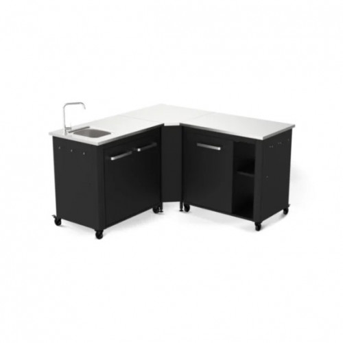Cuisine extérieure modulable avec évier 90 cm et angle - module 90 cm - plan inox - Cozze