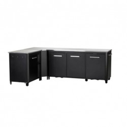 Cuisine extérieure modulable avec angle - modules 180 cm et 90 cm - plan inox de marque Cozze, référence: J9728200