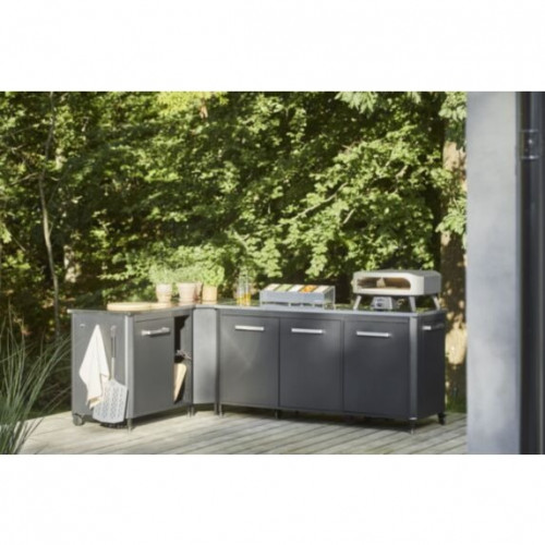 Cuisine extérieure modulable avec angle - modules 180 cm et 90 cm - plan inox - Cozze