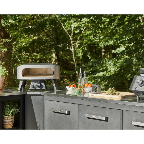 Cuisine extérieure modulable avec module 180 cm, évier 90 cm et angle - plan inox - Cozze