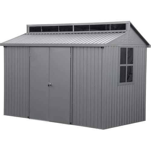 Abri de jardin aluminium 10 x 6 avec lucarne - fenêtre latérale - surface 5,36 m² - Duramax