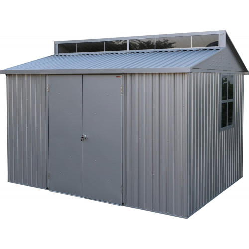 Abri de jardin aluminium 10 x 8 avec lucarne - fenêtre latérale - surface 7,24 m² - Duramax