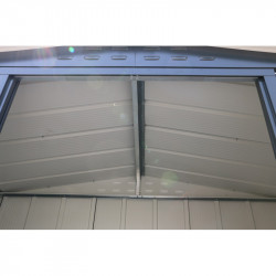 Abri de jardin métal imitation bois 2,48 m² avec kit d’ancrage - anthracite - grande hauteur - Duramax