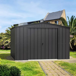 Abri de jardin métal imitation bois 7,75 m² avec kit d’ancrage - anthracite - grande hauteur de marque Duramax, référence: J9729300