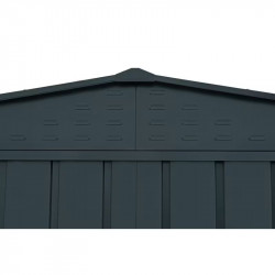 Abri de jardin métal imitation bois 7,75 m² avec kit d’ancrage - anthracite - grande hauteur - Duramax