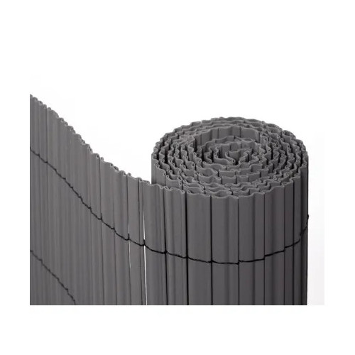 Canisse PVC double face 19 mm grise 1 x 3 m - 30 % recyclé - anti-UV - NORTENE 