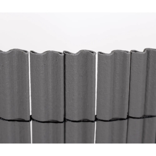 Canisse PVC double face 19 mm grise 1 x 3 m - 30 % recyclé - anti-UV - NORTENE 
