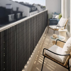 Canisse PVC double face anthracite 1,5 x 3 m - 19 mm - 100 % recyclable - NORTENE 