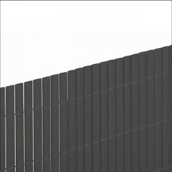 Canisse PVC double face grise 1,5 x 3 m - roseaux ovales 16 mm - anti-UV - NORTENE