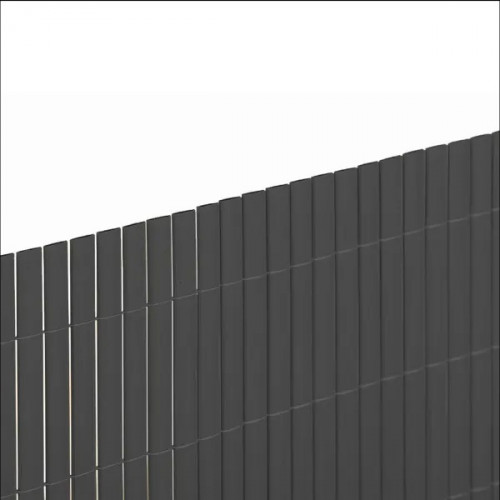 Canisse PVC double face grise 1,5 x 3 m - roseaux ovales 16 mm - anti-UV - NORTENE 
